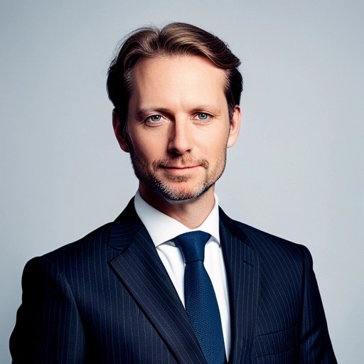 KI-generiertes Porträt der fiktiven Persona „Dr. Maximilian Preis“